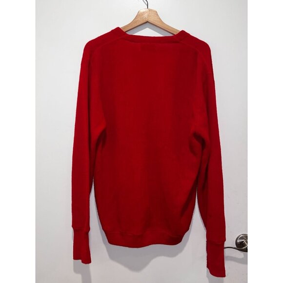 Christian Dior Vintage V-Neck Cardigan Red Sweater Men's Size Large - Picture 8 of 11